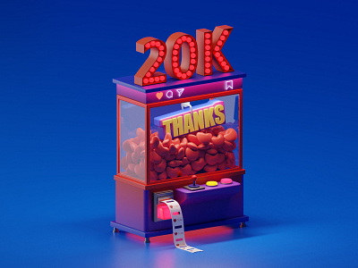 20 K celebration 20 3d blender blender3d illustration isometric lowpoly ui