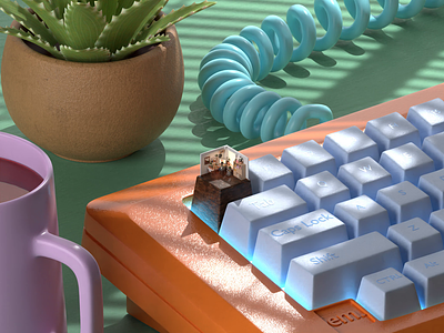 ESC Keyboard 3d animation blender blender3d esc illustration isometric keyboard