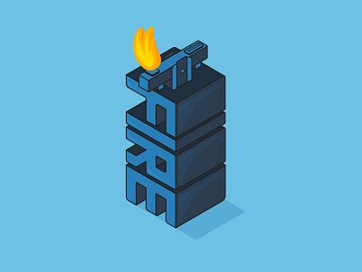 isometric fire fire illustration isometric