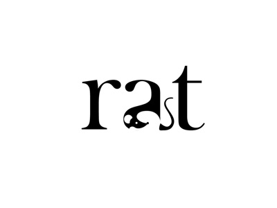 Rat negative space logo negative space rat typo typography