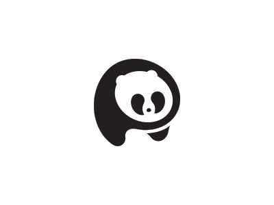 Panda Logo branding logo negative space panda typo typography