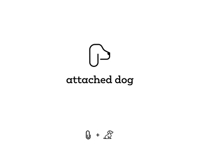 Attached dog attach branding dog icon logo typo typography