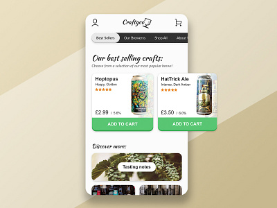 Craft Beer UI Concept app app design branding design invisionstudio typography ui web website