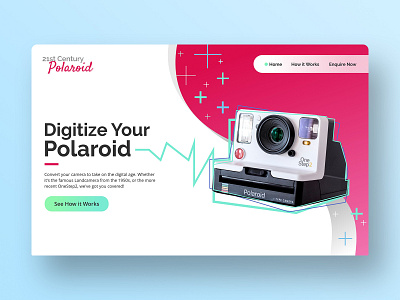 Digitize Your Polaroid - UI Concept for Desktop branding design illustration invisionstudio polaroid typography ui uidesign userinterface ux website