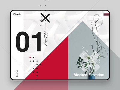 Elevate: Colour Block UI Design abstract appdesign branding collage collageart color blocking colour blocking cutout graphic graphic collage graphicdesign ipad sketch typography ui ui ux ui design uidesign userinterface website