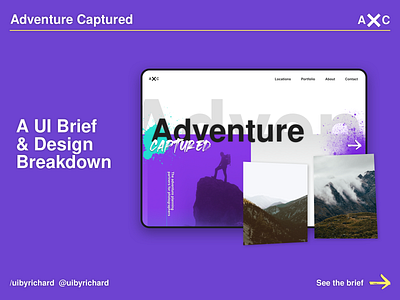 Adventure Captured - UI Design Concept Breakdown abstract branding design sketch typography ui uidesign userinterface ux website