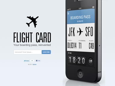 Flight card teaser website flight iphone tracker