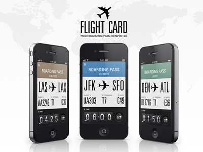 Flight Card website boarding card flight ios iphone ipod pass reinvented touch track tracker tracking