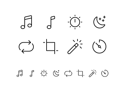 Random icons 7 cut enhance icons ios loop moon music note outline repeat slider timer