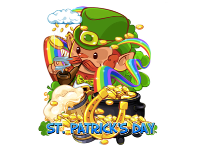 St. Patrick’s Themed Slots bear casino character design clover coins digital art digital illustration game art gold ireland leprechaun pot of gold rain rainbow slot slot machine slot machine design spring festival st. patricks day treasure