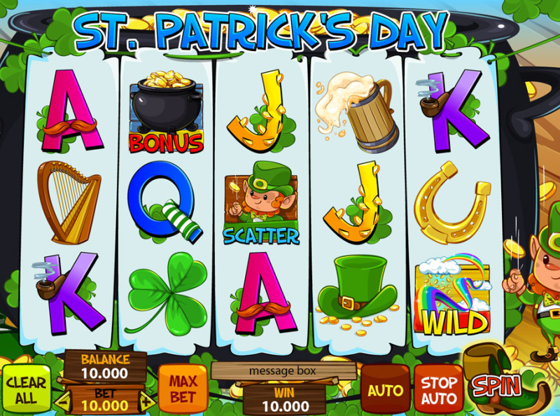 St.Patrick's Day 2d 2d art beer button design clover concept counter digital art gold coins harp horseshoe leprechaun mustaches pipe pot of gold rainbow reels slot machine design st. patricks day ui