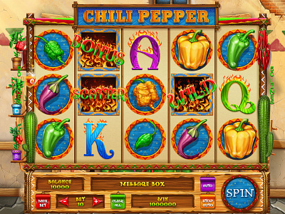 Chili Pepper reels artforgame bet buttons cactus casino design chili pepper fiesta fire game art game ui hot illustraion logotype mexican food slot slot machines symbol design ui ux wood