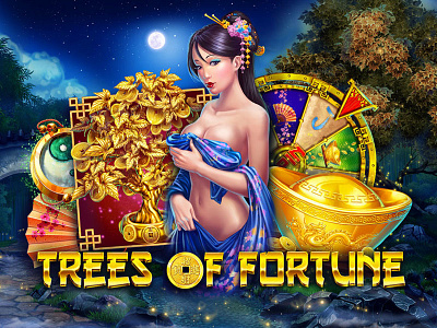 Splash Screen of the slot game "Trees of Fortune" boot screen game art illustration illustrations loading loading bar loading icon loading screen slot design slot game art slot game design slot game graphics slot game machine slot machine slot machine art