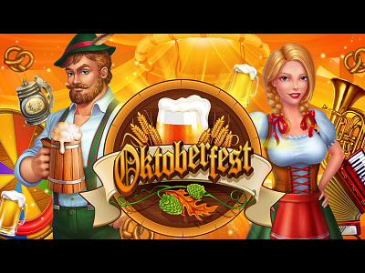 Oktoberfest themed slot game casino slot art casino slot design casino slot game game art illustration illustrations oktoberfest oktoberfest art oktoberfest design oktoberfest game design oktoberfest slot oktoberfest symbols slot design slot game art slot game design slot machine slot screen splash art splash screen splashscreen