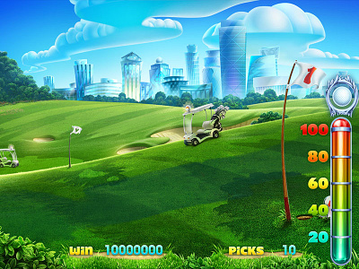 Golf themed game Background background background art background design background illustration game art game graphics golf slot golf themed golf themed slot illustration illustrations slot design slot game art slot game design slot game developer slot game graphics