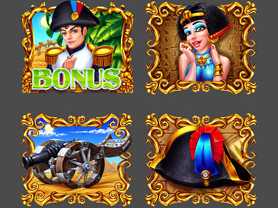 Napoleon Themed slot symbols character design character designs character developer character development characterdesign characters game art icon design illustration illustrations slot design slot developer slot game graphics