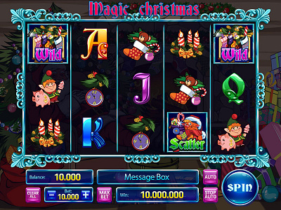 "Magic Christmas" slot game reels