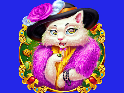 A Kitty - slot machine character background cat character cat icon cat illustration cat symbol digital art game art game design illustration illustrations kitty kitty icon kitty symbol slot art slot design slot game art slot game design slot machine slot machine art