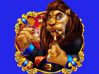 A Lion - slot game character design digital art digital graphic digital graphic design digital graphics game art game design icons illustration lion lion art lion design lion illustration lion slot lion symbol slot design slot game slot game art slot illustration slot machine