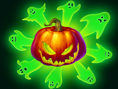 The main symbol of Halloween, the pumpkin - Jack's lantern digital art game art game design ghost ghost symbols illustration jack o lantern pumpkin pumpkin design pumpkin icon pumpkin symbol pumpkins slot design slot game art slot game design slot symbols slot symbols art slot symbols design