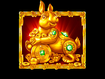 The golden rabbit - symbol design character art character design characterdesign digital art game art game design illustration rabbit rabbit character rabbit icon rabbit sloy symbol rabbit symbol slot chracter slot design slot game design slot symbol slot symbol art slot symbol design symbol design symbol icon