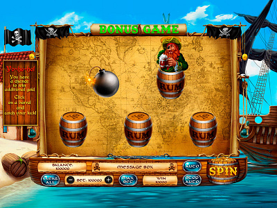 Bonus round for the Pirates Themed slot bonus bonus art bonus design bonus game bonus game art bonus game design bonus round casino design digital designer digital graphic design digital graphics game art illustration slot design slot machine slotopaint.com