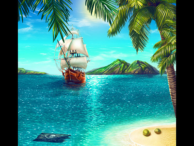 Pirates Themed slot - Game Background design background background art background design background image background images digital graphics gambling design game art game background game design game designer illustration pirates pirates game pirates slot pirates symbols pirates themed slot design slot game background slot machine