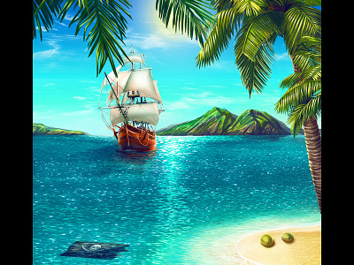 Pirates Themed slot - Game Background design