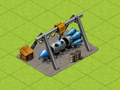 Rocket animation artillery buildings design embassy factories guns icons mines missiles slotopaint.com workshop