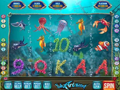 Underwater World Themed slot game reels
