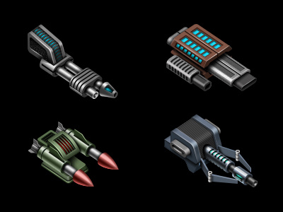 Space weapons applications art blasters cannons design game lasers mobile online rockets space weapons