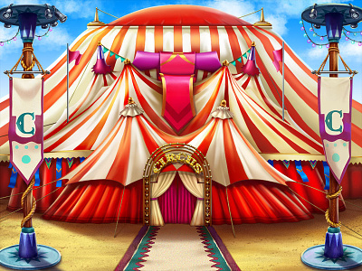 Circus themed slot game Background