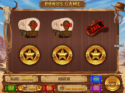 Wild West slot  - bonus game design