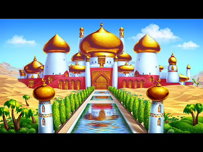 Arabian themed slot game Background