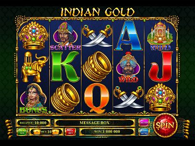 Game reels Design for the slot "Indian Gold"