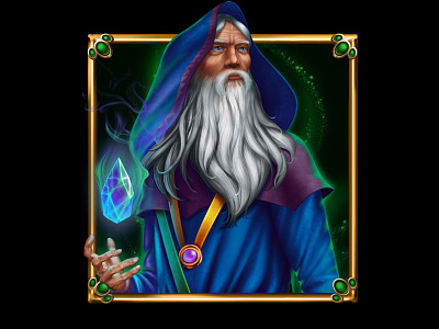 A Wizard as a slot symbol casino art casino design casino game casino symbol game art game design illustration slot design slot machine art slot machine design slot symbol wizard wizard art wizard design wizard symbol