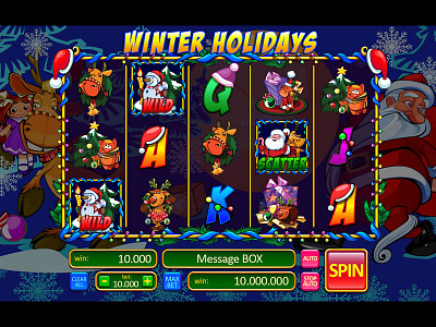 Holidays are coming... "Winter Holidays" slot game chraracter design digital design digital designer game art game design game designer new year art new year characters new year design new year game new year slot new year themed reel art reels design santa slot slot design slot game design slot machine slot reels