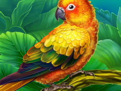 Parrot 2dart angry birds birds casino feathered game graphicdesign hawaii icons illustration jungle paradise parrot slot design slot machine slotopaint.com symbolsforslot