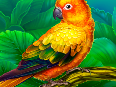 Parrot 2dart angry birds birds casino feathered game graphicdesign hawaii icons illustration jungle paradise parrot slot design slot machine slotopaint.com symbolsforslot
