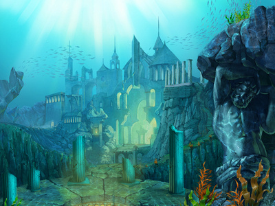 "Atlantis" background for themed slot game