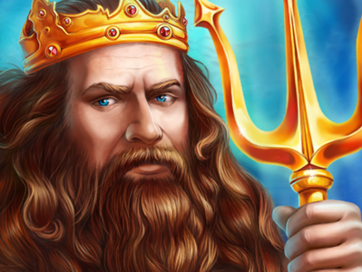 Neptune illustraion slot game king game art character design trident beard game design fairytale sea slotopaint.com slot design crown gold underwater artist artwork digital art mermaid neptune
