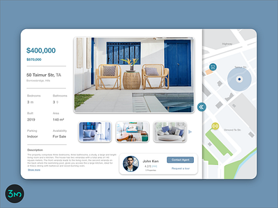 Real Estate Design adobe xd design house illustration map real estate agent realestate ui ux villa web website