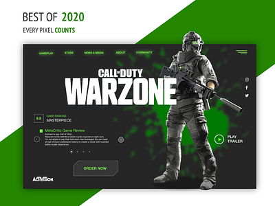 Day 063 | Best of 2020 100 days challenge adobe xd best of 2020 call of duty dayliui design game gamify mobile app rank ui ux war warzone website
