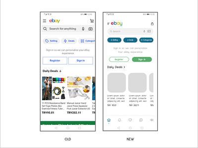 eBay Homepage redesign 100 days challenge adobe xd app dayliui design ebay mobile app redesign ui ux web website