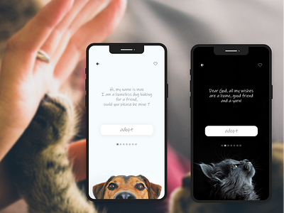 Animal care 100 days challenge adobe xd adopt animals app care cat dayliui design dog love mobile app ui ux web website