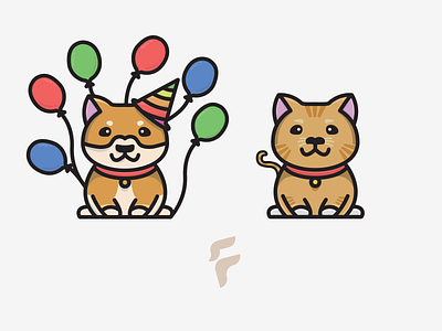 Birthday Shiba + Ginger Cat