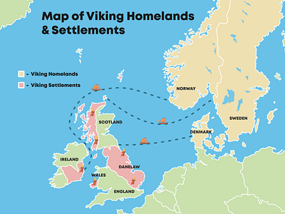 Map of Viking Homelands & Settlements - Overall Map