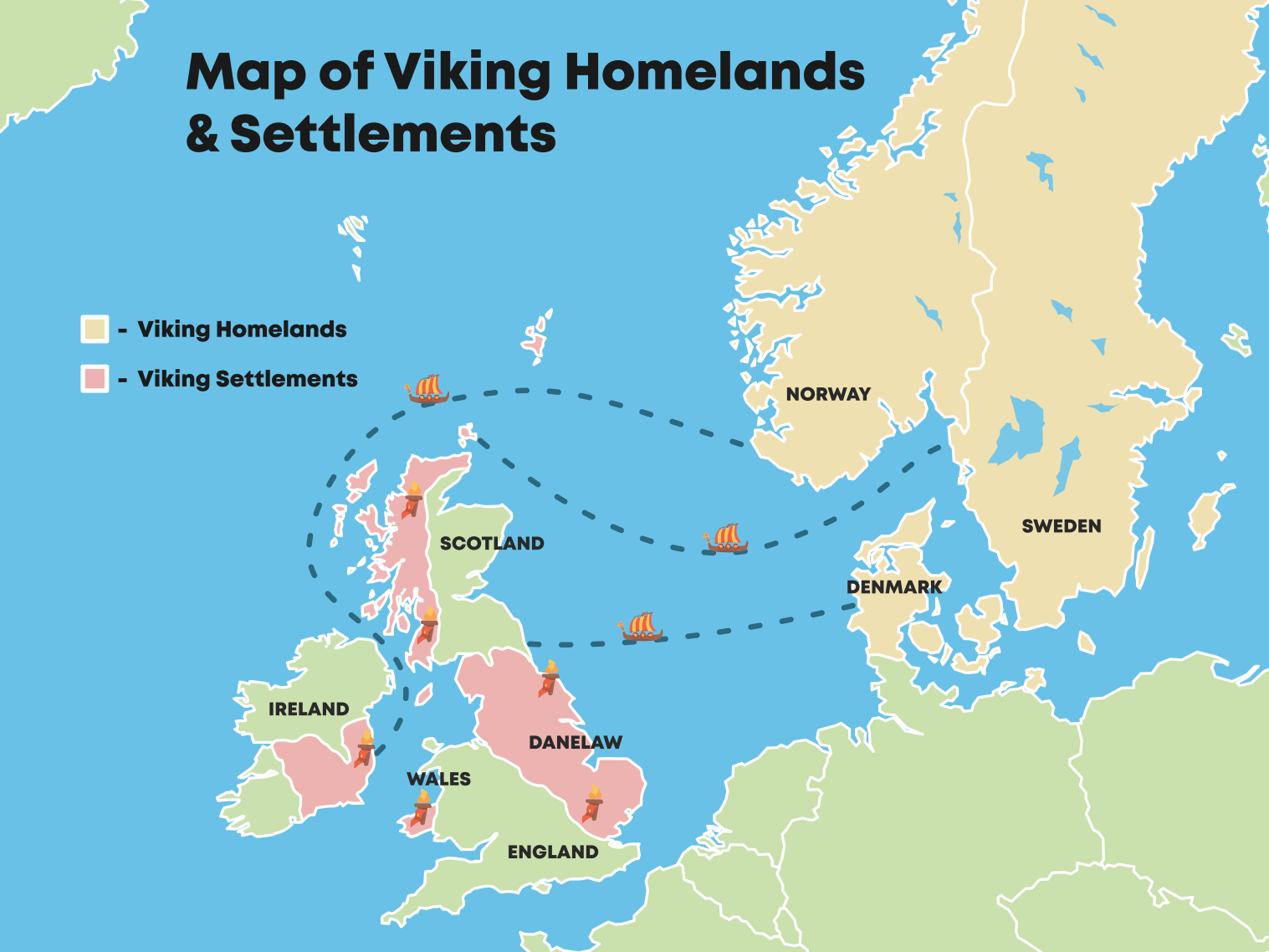 Map Of Viking Homelands Settlements Overall Map By Oliver John 