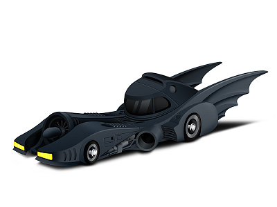 Batmobile 1989 batman batmobile burton illustration illustrator photoshop tim vehicle