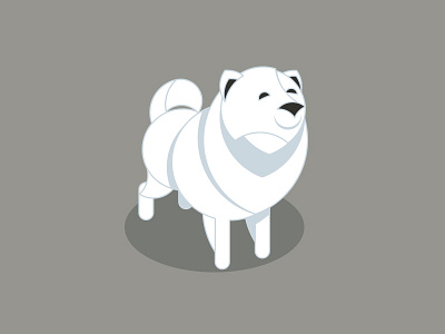 Samoyed breed circle dog ghost illustrator samoyed vector wintheriscoming